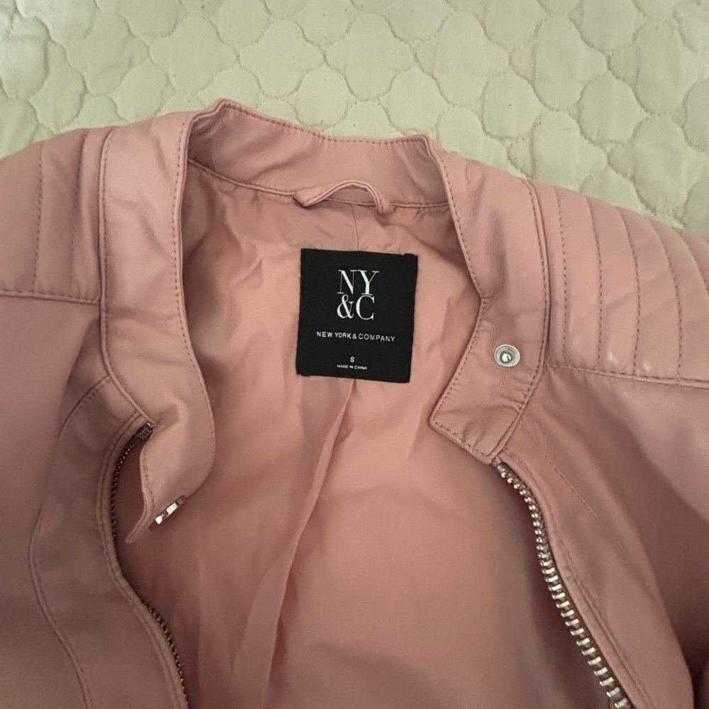 New York & Company Blush Leather Jacket